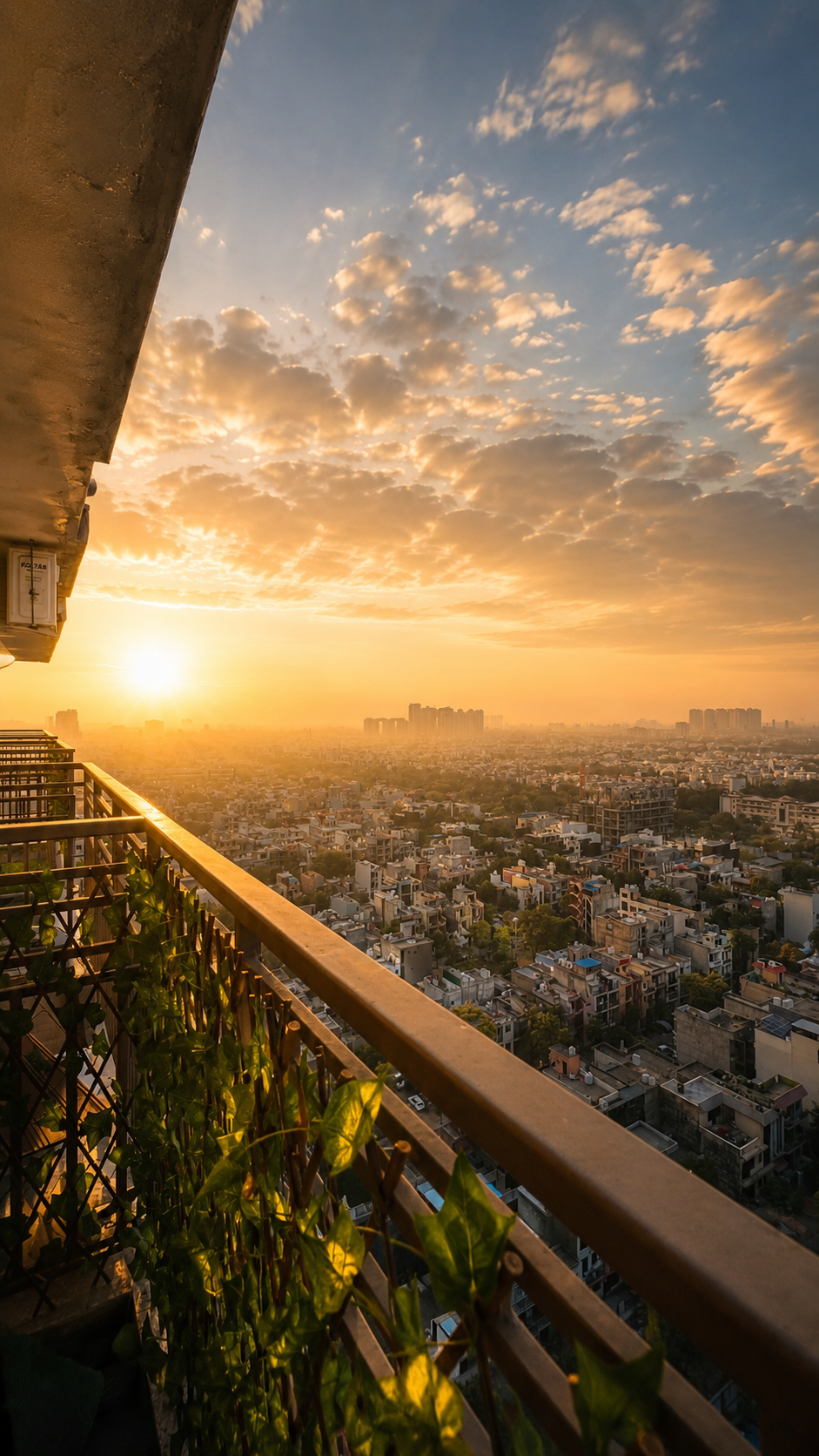 Balcony sunrise view — Greater Noida